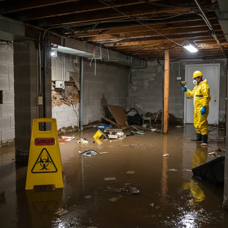 Flooded Basement Electrical Hazard in East Spencer, NC Property